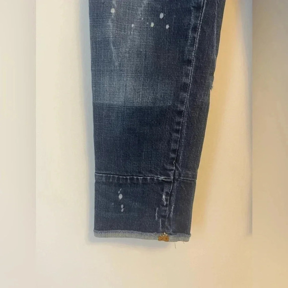 Dsquared2 y2k embroidered  floral capri blue jeans us size 2 2000s Paris hilton - Picture 13 of 14